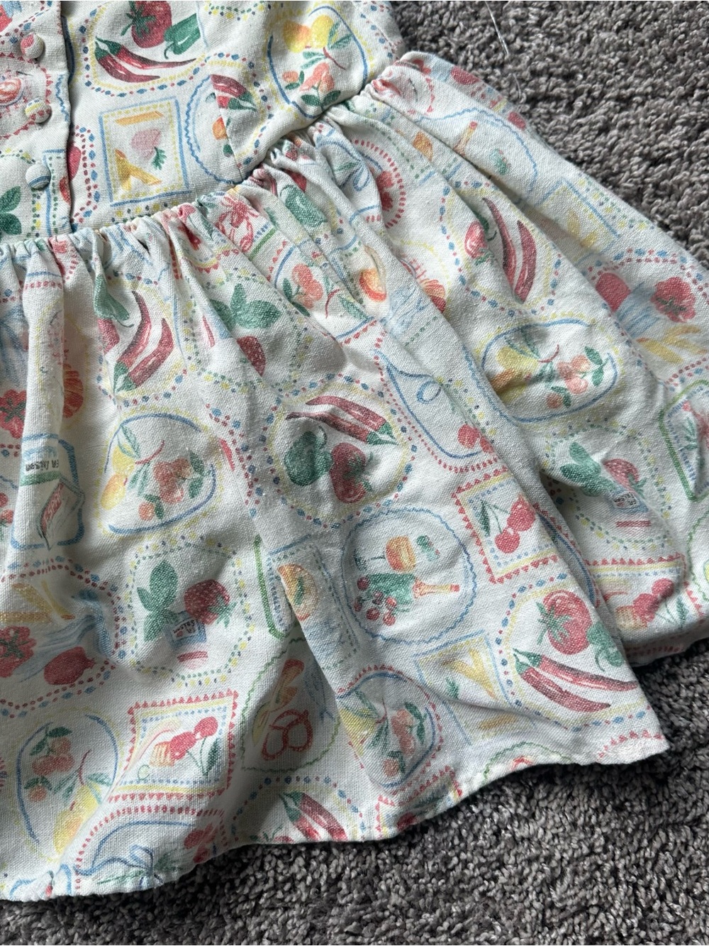 En Saison Cream Floral & Fruit Print Mini Dress - Picture 3 of 8